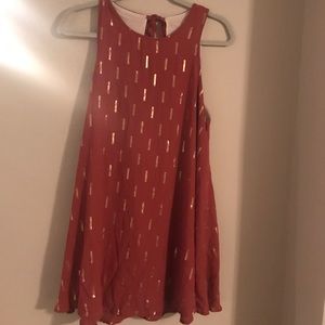 Rust and Gold Mini Dress